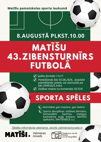 Matīšu 43. zibensturnīrs futbolā 11×11